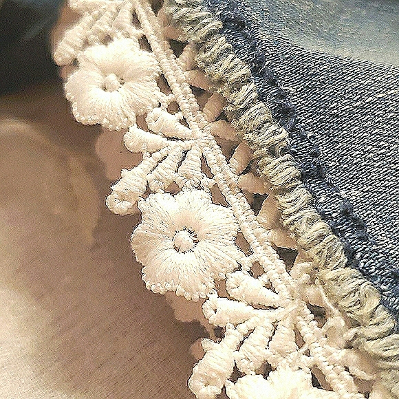 NWT Cat & Jack Denim Shorts with Lace Trim | Girls XS (4/5) - Picture 2 of 7